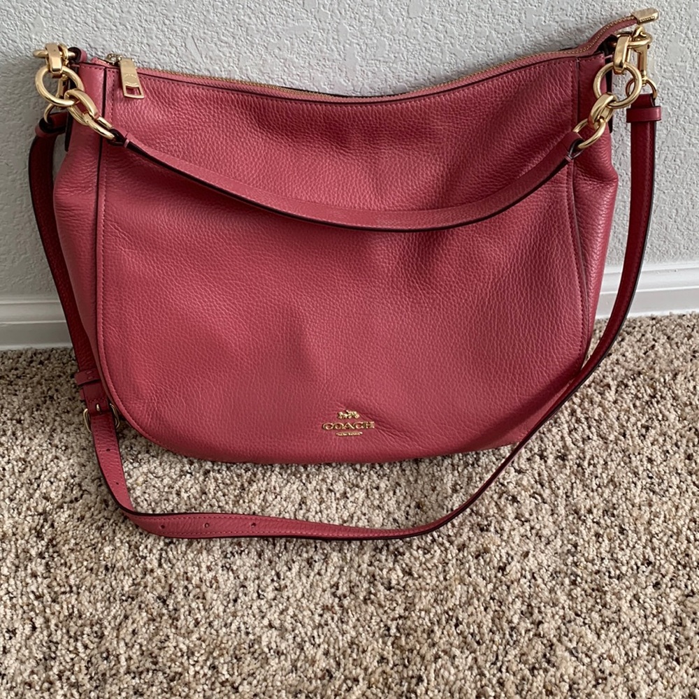 Pink soft leather Coach purse